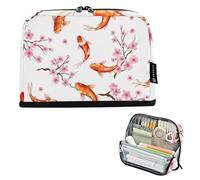 Koi Fish Cherry Blossom - Estuche para lápices con cremallera, bolsa grande de almacenamiento para lápices para niñas, estuche estético para adultos y niños, organizador de vuelta a la escuela