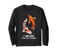 Koi Fish I Brake For Koi Farms tee Manga Larga