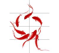 Koi Fish Painting XL Giant Panel Poster (8 Sections) PESCADO Pintura Póster
