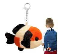 Koi Fish Plush Keychain - Cute Carp Key Ring | Good Luck Bag Charm Pendant | Soft Japanese Koi Keychain Purse Decoration, For Women Girls
