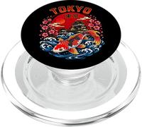 Koi Fish Tokio Japón Castillo Sakura Arte Ilustración PopSockets PopGrip para MagSafe