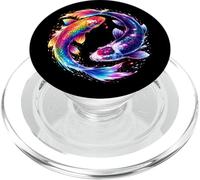 Koi Fish Yin Yang Balance Ilustración Japonesa PopSockets PopGrip para MagSafe