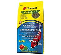 KOI&Goldfish SPIRULINA Sticks 4kg - Alimento Flotante con Alto Contenido de nutrientes Vegetales para los Peces de Estanque
