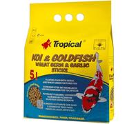 KOI&Goldfish Wheat Germ&Garlic Sticks 5L / 400g - Alimento Flotante con ajo y Germen de Trigo para Peces de Estanque