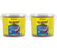 KOI&Goldfish Wheat Germ&Garlic Sticks 5L / 430g - Alimento Flotante con ajo y Germen de Trigo para Peces de Estanque (Paquete de 2)