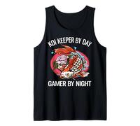 Koi Keeper de día, Jugador de Noche, Divertido Amante de los Juegos de koi Camiseta sin Mangas