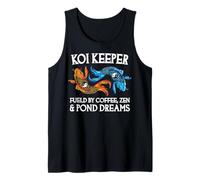 Koi Keeper Impulsado por Coffee Zen Y Pond Dreams Camiseta sin Mangas