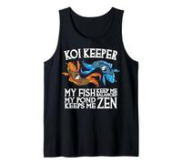 Koi Keeper Mis Peces me Mantienen equilibrado Mi Estanque me Mantiene Zen Camiseta sin Mangas