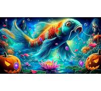 koi-Peces Rompecabezas Imposible,desafío para Adultos Juego Educativo 1000 Piezas Obra de Arte de Juego de para Adultos y Niños a Partir de 12 Años 38x26cm/1000pcs