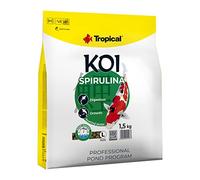 KOI SPIRULINA Pellet Size L 5L/1,5KG - alimento para la alimentación Diaria de Grandes Carpas koi Durante Estaciones cálidas del año, a temperaturas del Agua: de 15 a 30°C