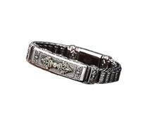 KOIAMVZW Bracelet S925 Rotatingsix-Character Mantra Pulsra, Hombres Mujeres Pulsera religiosa, mapa de vajra+rueda de oración, regalo de joyería budista tibetana, nostálgica de buena suerte pareja
