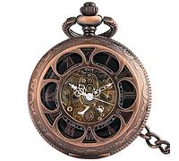 KOIAMVZW Relojes automáticos Hombres de Lujo Esqueleto Solar floración de Cobre mecánico automovilístico Retro Retro Reloj Número Romano Reloj Caballeros Decoration