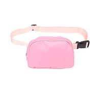 Koieam Fanny Pack,Nylon Fanny Pack Zipper Pockets Adjustable Belt Watertight Fashion Waist Pouch for Woman Adult (Pink)