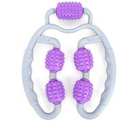 Koieam Leg Massager Roller,Clamp Leg Massager Handheld 360 Degree All Surrounded Massage Relax Calf Muscle Yoga Fitness Equipment (Purple leg massager)