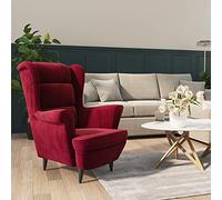 KOIECETA V32406 V32406 - Sillón de salón, moderno, cómodo, tapizado, color rojo vino