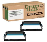 KOINKTO Compatible con Lexmark E260X22G, kit de fotoconductor, apto para unidad de tambor E260 E360 E460 E462 E260d E260dn E360dn E460DN E462DTN 30.000 páginas (paquete de 2 negro)