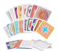 KOIROI 50 Tarjetas de Ganchillo de Granny Square, Diseño de Mezcla y Combinación, Tarjetas de Crochet con Escritura de Ganchillo y Foto a Cualquier Granny Square para Adultos y Principiantes