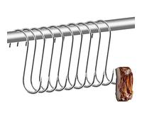 KOIROI Ganchos para carne, 10 unidades, ganchos en forma de S, de acero inoxidable, ganchos para carniceros, calidad de carnicero, ganchos en forma de S para cocina, ahumado de carne, barbacoa