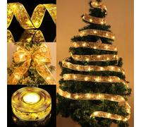KOIROI - Luces de cinta de árbol de Navidad, 500 cm, 50 LED, guirnalda luminosa con cinta, cinta de árbol de Navidad, LED guirnalda de Navidad luminosa para Año Nuevo, Fiesta, Boda, Decoraciones de