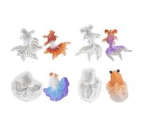 Kois - Llavero de resina epoxi con forma de pez dorado 3D, silicona para llavero, suministros de fabricación de joyas, moldes de creación artística
