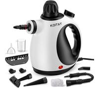 KOITAT, Limpiador de vapor portátil a presión con 10 accesorios, limpiador a vapor para tapicería, con bloqueo de seguridad, para casa, coche, accesorios