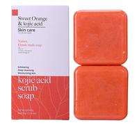 Kojic Acid Soap, Kojic Acid Soap Original, Kojic Acid Scrub Soap, Natural Sweet Orange Kojic Acid Soap for Face and Body, Deep Cleaning, Hidrating, Exfoliating (2 Soaps)