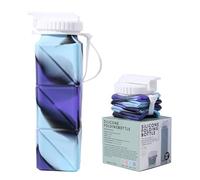 Kojoon Botella de agua de silicona 20,9 onzas taza plegable botella de agua duradera y ligera botella de agua plegable botella de agua con tapa de pajita a prueba de fugas ejercicio senderismo 620ml