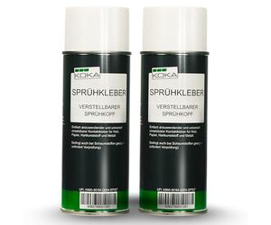 KOKA Spray adhesivo 400 ml, juego de 2 (2 x 400 ml) - Spray adhesivo resistente al calor para techos, fieltro, cuero, espuma y plástico - fuerte adherencia, secado rápido, impermeable y resistente a