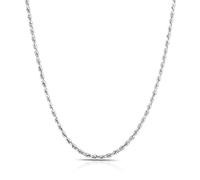 KOKAV Collar de cadena de oro blanco de 14 quilates, 2 mm de ancho, 40,6 cm de largo