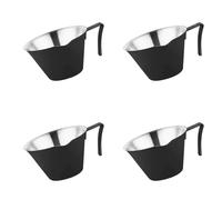 kokdid 4 tazas de café de acero inoxidable de 100 ml de grosor, medición con extracción graduada, acero inoxidable, taza de extracción de café expreso con graduado