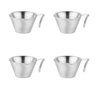 kokdid 4 tazas de café de acero inoxidable de 100 ml de grosor, medición con extracción graduada, acero inoxidable, taza de extracción de café expreso con graduado