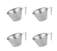 kokdid 4 tazas de café de acero inoxidable de 100 ml de grosor, medición con extracción graduada, acero inoxidable, taza de extracción de café expreso con graduado