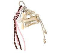 kokdid Bonito llavero con colgante de raqueta de bolas, llavero de cuerda trenzada para mochila, bolso, bolso, decoración colgante, Gold