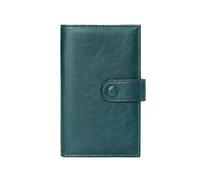 kokdid Carteras de piel con bloqueo RFID para mujer, cartera de triple pliegue, tarjetero, gran capacidad, regalo para mujer, Blue