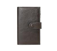 kokdid Carteras de piel con bloqueo RFID para mujer, cartera de triple pliegue, tarjetero, gran capacidad, regalo para mujer, café