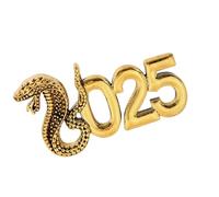 kokdid Elegante broche del año de serpiente 2025 con sabiduría y buena insignia de metal que no se decolora para entusiastas de la moda de festivales