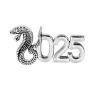kokdid Elegante broche del año de serpiente 2025 con sabiduría y buena insignia de metal que no se decolora para entusiastas de la moda de festivales