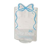 kokdid Fundas protectoras transparentes para tarjetas con base de soporte para organizar y proteger tu tarjeta, Blue, 11.2*7cm