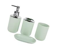 kokdid Juego de 4 organizadores de baño para cepillo de dientes, bandeja dispensadora de jabón, moderno, accesorios de baño, encimera