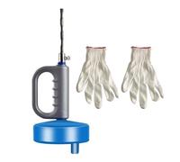 kokdid Juego de barrena de drenaje de goma resistente con guantes, herramienta eficaz para desatascar el inodoro, ducha, fregadero, tubería, bloqueo, desbloqueo de tuberías, juego de desatascadores