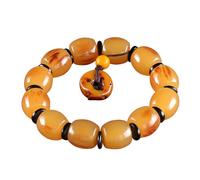 kokdid Pulsera elástica con cuentas de oración budista natural para meditación y paz, joyería religiosa hecha a mano, 2cm, vidrio/esmaltado
