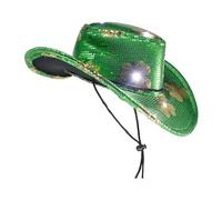 kokdid Sombrero irlandés verde iluminado para carnaval, día de San Patricio, vaquero nacional, adulto, unisex, festival, fiesta, lucha, sombreros para hombres, adolescentes y hombres para nacionales