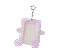 kokdid Soporte para tarjetas fotográficas coreanas populares con llavero, tarjetero, colgante, llavero para estudiantes, fundas para tarjetas de estudiante, colgante para fotos, Púrpura1 Estrellas