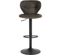 Koketto Home Taburete ajustable de estilo industrial con base en ecopiel gris.