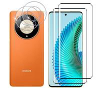 Kokio 2 Piezas Protector de Pantalla para Honor Magic 6 lite 5G, con 2 Piezas Protector de Lente de Cámara, Ultra HD Cristal Templado, Dureza 9H, Anti Arañazos, Sin Burbujas