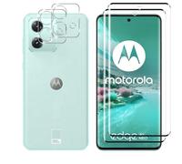 Kokio 2 Piezas Protector de Pantalla para Motorola Moto Edge 40 Neo, con 2 Piezas Protector de Lente de Cámara, Ultra HD Cristal Templado, Dureza 9H,Anti Arañazos,Sin Burbujas