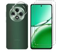 Kokio 2 Piezas Protector de Pantalla para OPPO Reno 12 FS/OPPO Reno 12F (5G/4G), con 2 Piezas Protector de Lente de Cámara, Ultra HD Cristal Templado, Dureza 9H, Anti Arañazos, Sin Burbujas