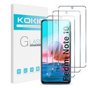 Kokio 3 Unidades,Protector Pantalla para Xiaomi Redmi Note 10,Note 10s,Resistente a Rayones Ultra-HD Cristal Templado, Dureza 9H 0.33mm Protector