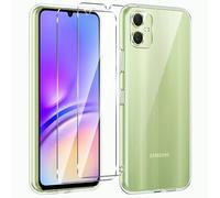 Kokio Cover per Samsung Galaxy A05 4G con 2 Pezzi Pellicola Vetro Temperato, Trasparente Silicone Case Sottile Morbido TPU Antiurto Protettiva Custodia per Samsung A05 Resistente Anti-Graffio Bumper