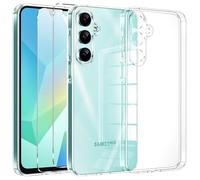 Kokio Cover per Samsung Galaxy A16 5G/4G con 2 Pezzi Pellicola Vetro Temperato, Trasparente Silicone Case Sottile Morbido TPU Antiurto Protettiva Custodia per Samsung A16 Anti-Graffio Bumper